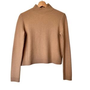 Tory Burch Merino wool mockneck cropped tan Sweater size XS